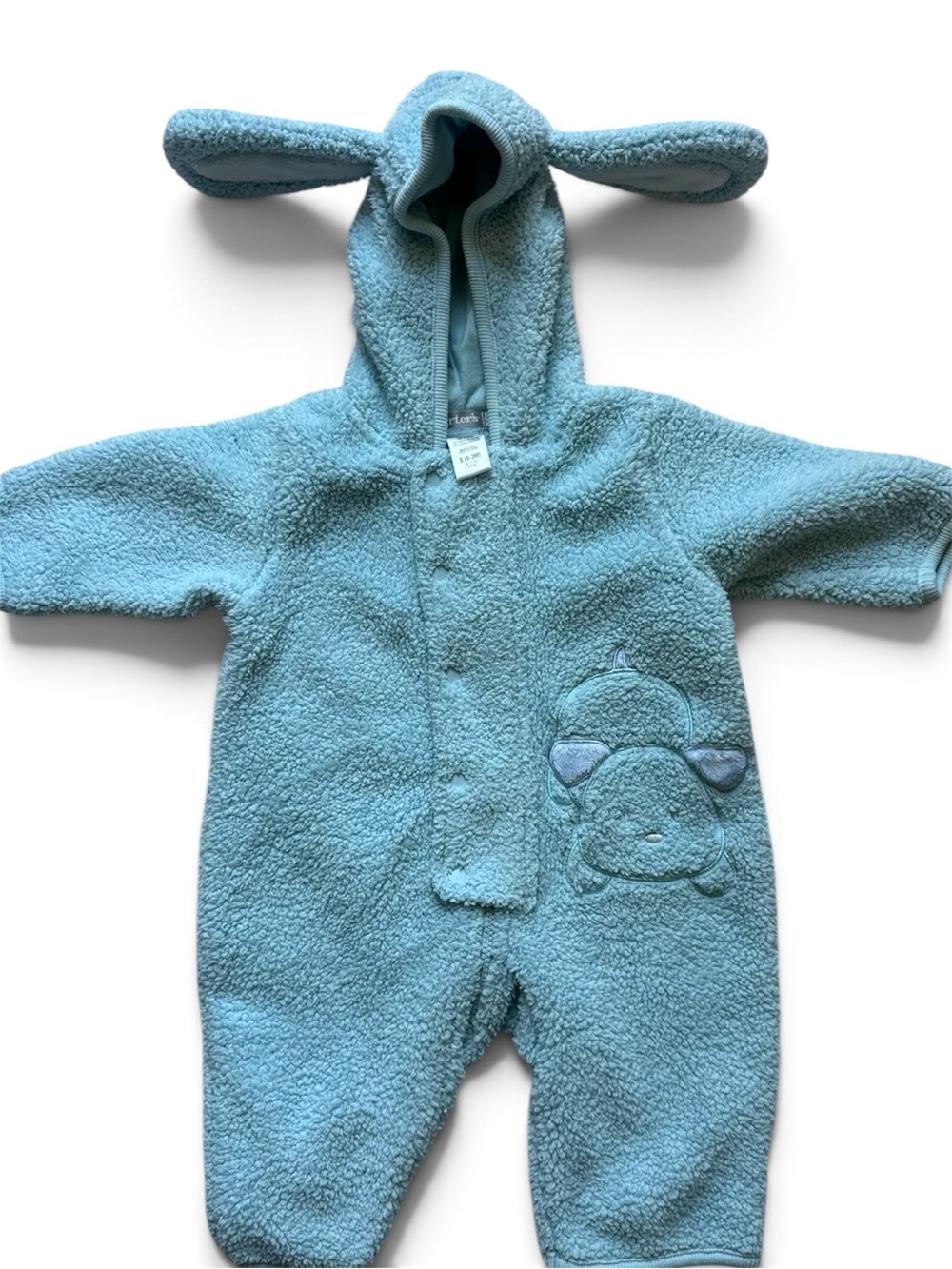 Carter's Light Blue Sherpa Bunny-Ear One-Piece